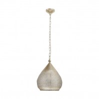 Eglo-Melilla H/L 1X60W E27 Pendant Light - Silver & Gold